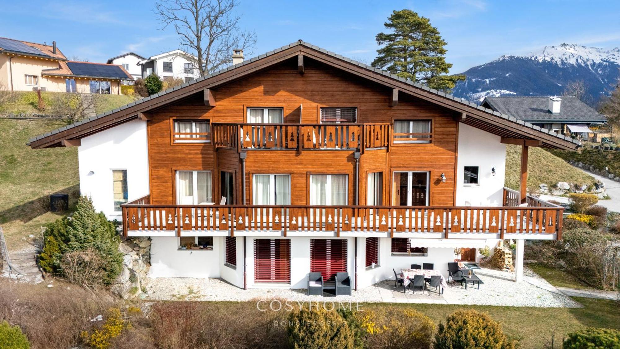 Chalet Des Alpes - Sunset View - 크란스몬타나 외부 사진