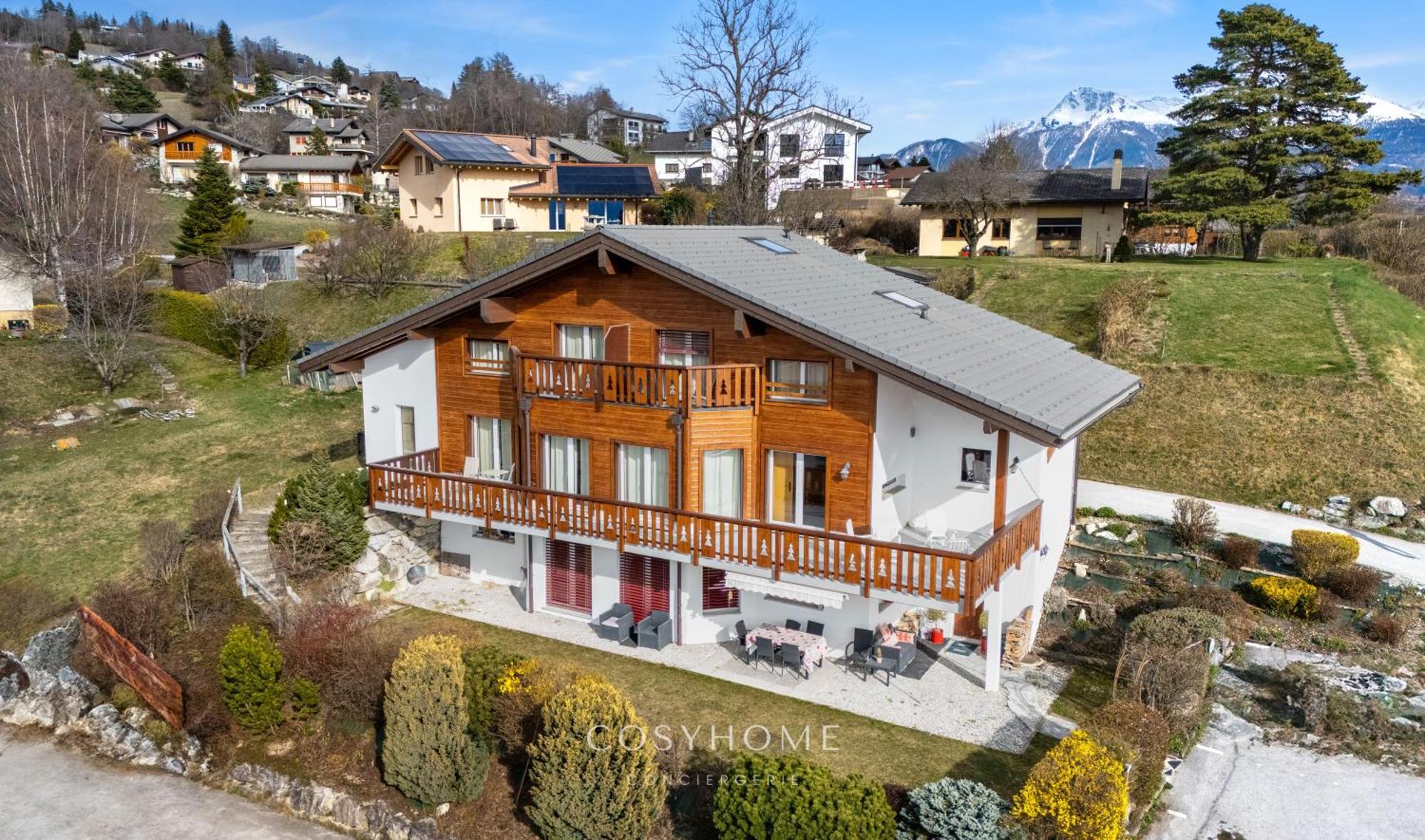 Chalet Des Alpes - Sunset View - 크란스몬타나 외부 사진